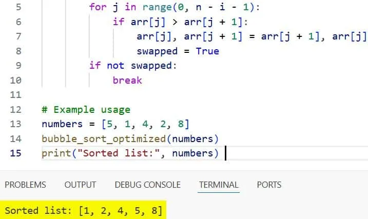 python program for bubble sort python program for bubble sort
