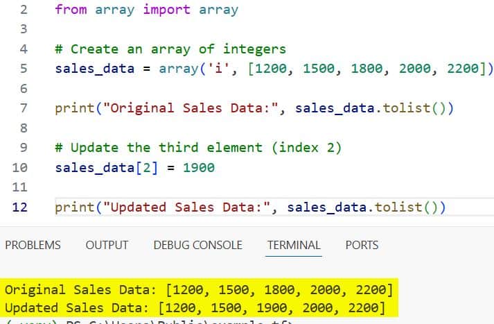 python array update python array update