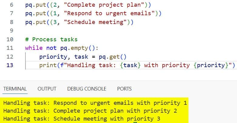 Priority Queue in Python Priority Queue in Python
