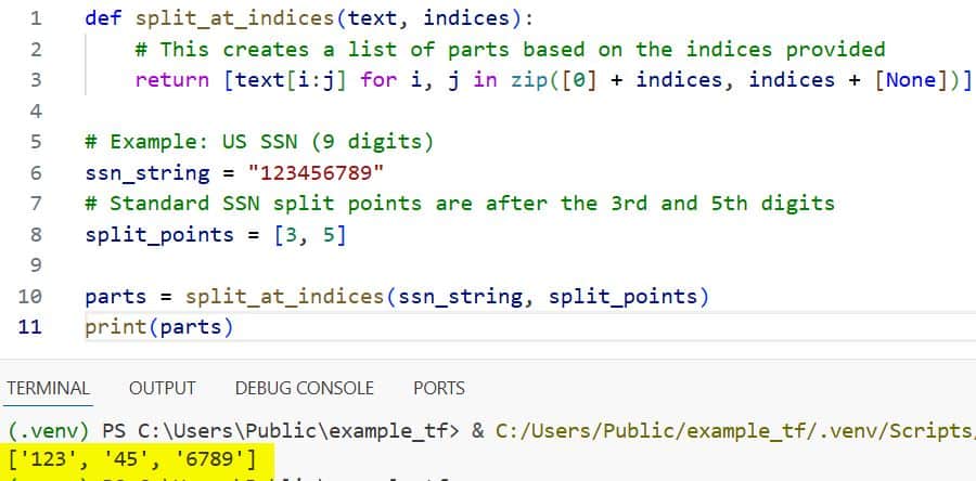 How to Split a String by Index in Python
