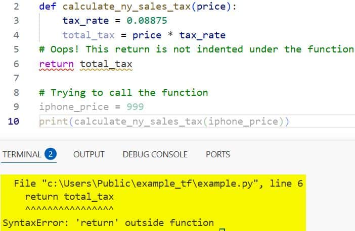 return outside function return outside function