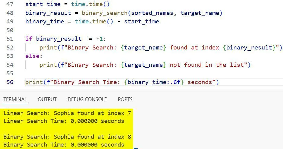 Linear Search and Binary Search Python Linear Search and Binary Search Python