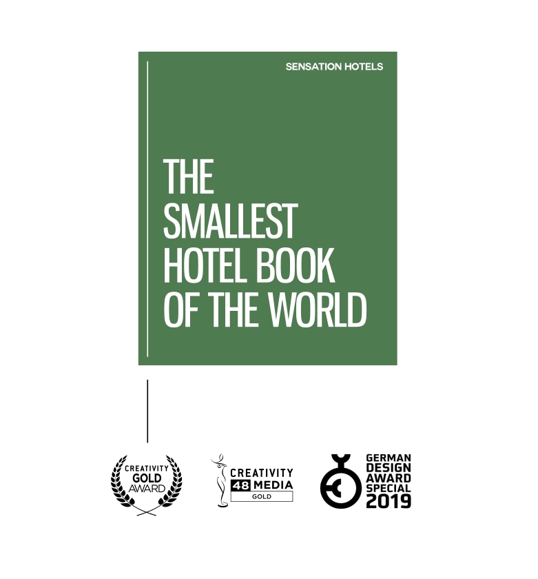 The Smallest Hotel Book of the World - Sensation Hotels - Green Edition - white background