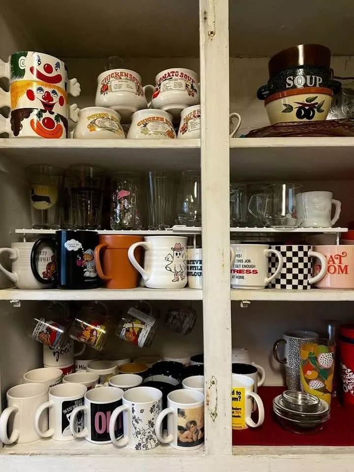 cupboard full of mugs