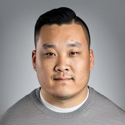 A man in a gray sweater is posing for a photo.