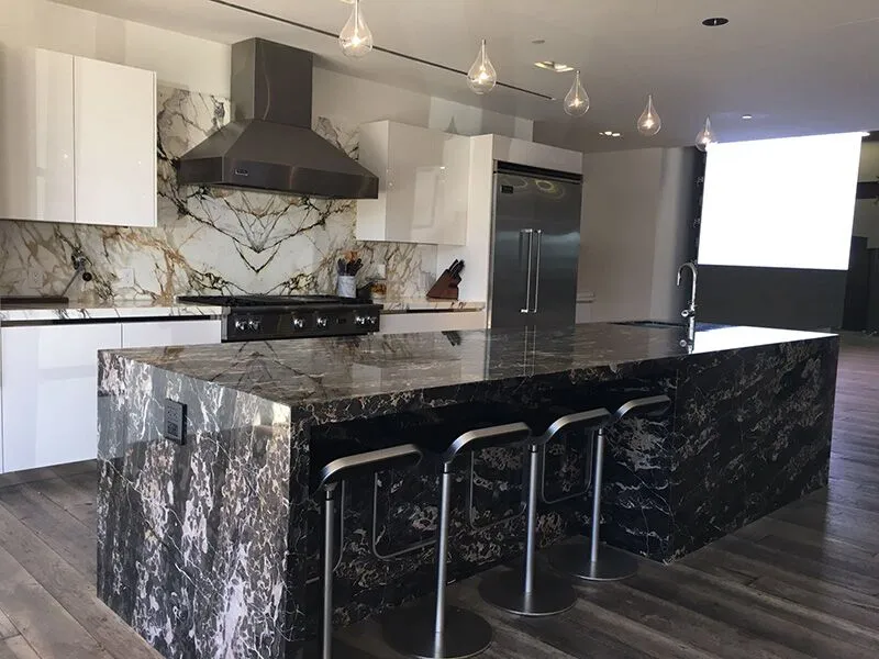 Countertops and cabinets