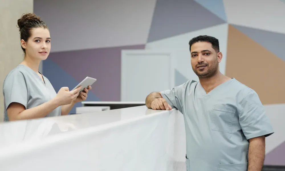Botox for Chronic Migraines in Plano, TX | Same-Week Consults 4 Friendly reception desk at Spine and Pain Clinic of Texas serving Plano and surrounding communities