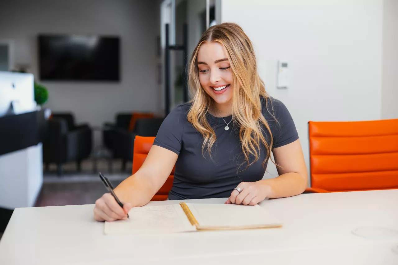 Alex our social media specialist working on social media marketing content calendar