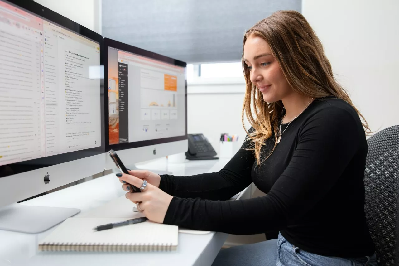 Alex our social media specialist working on social media marketing for small business