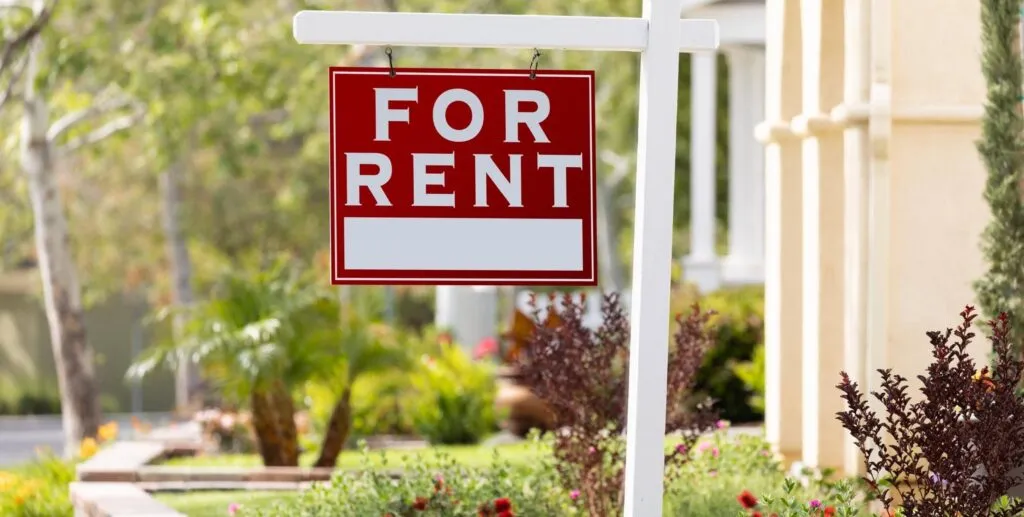 red for rent sign