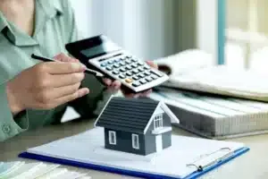 a woman with calculator