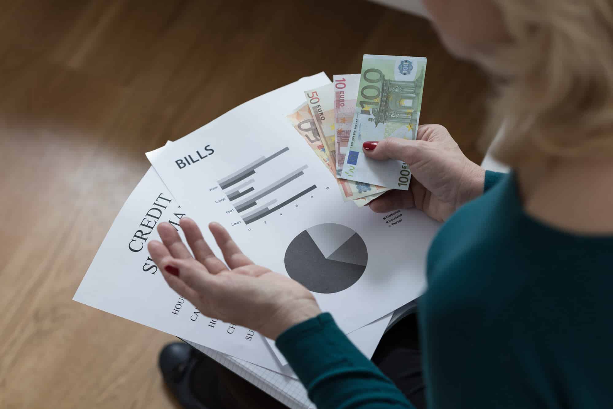 Women Holding not enough money for loans