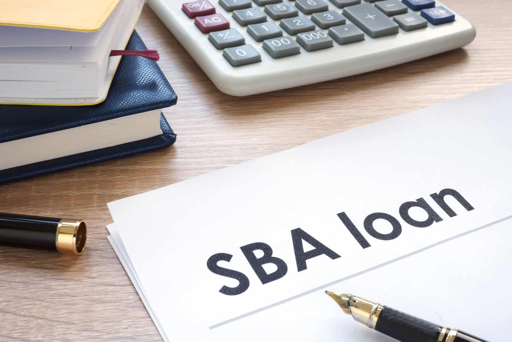 sba loan form on table