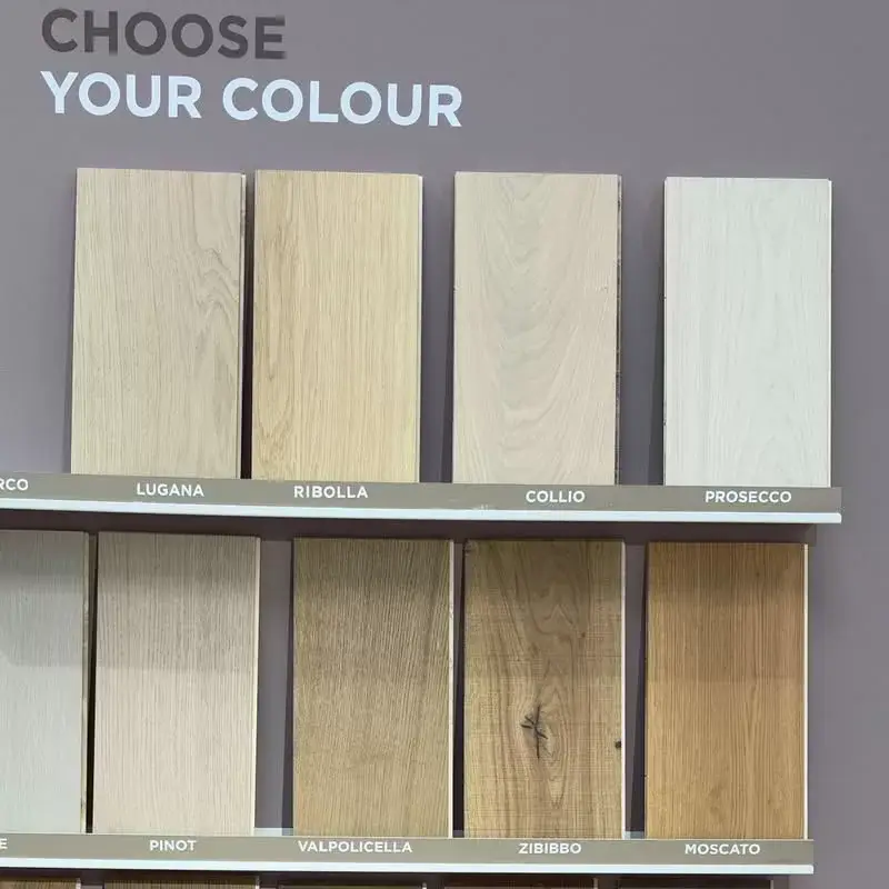 Florian Domotex Display How to Select Hardwood Flooring Step 4 to choose colors and surface treatments
