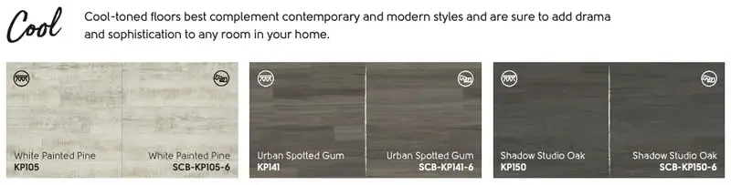 Introduce 2026 Karndean DesignFlooring Cool toned flooring samples displayed