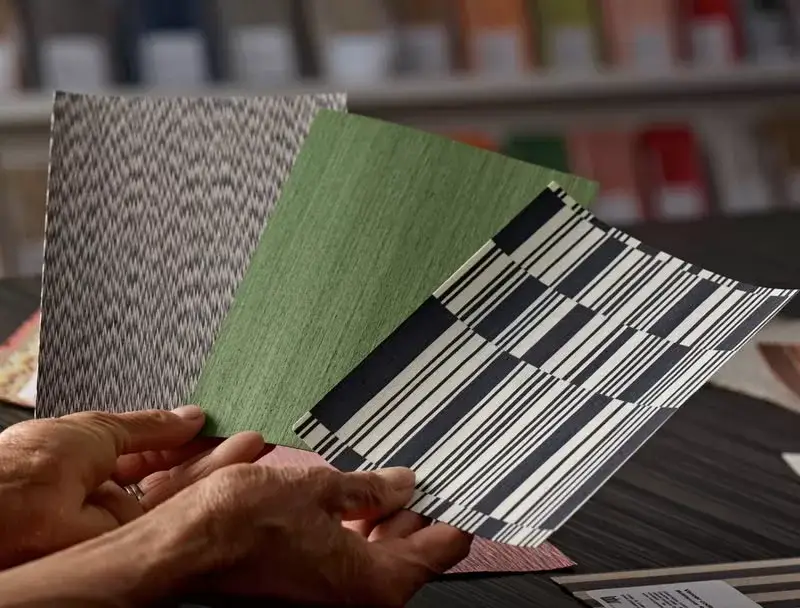 Participate the 2027 Surface Design Show in London Veneer samples with bespoke designs