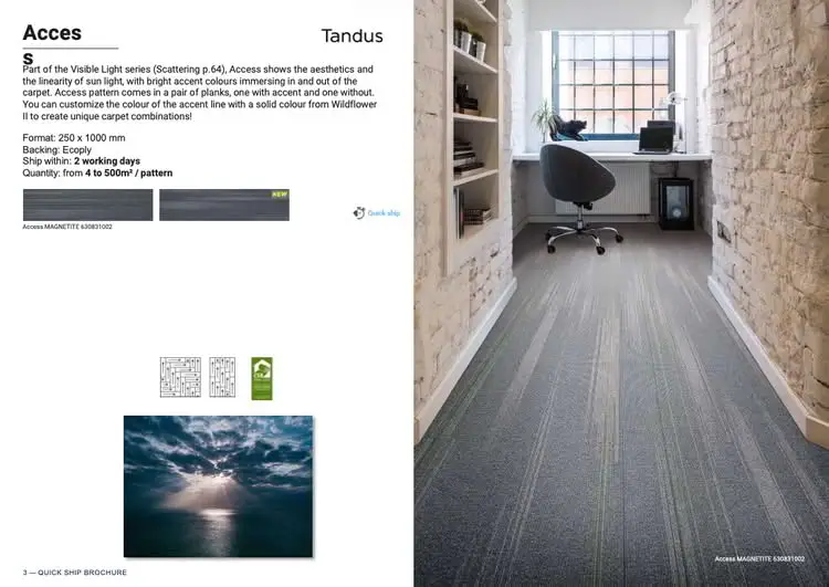Tarkett Tandus Carpet Tiles QuickShip Modern hallway carpet with stripes