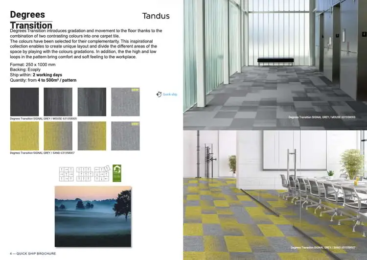 Tarkett Tandus Carpet Tiles QuickShip Modern office carpet tiles.