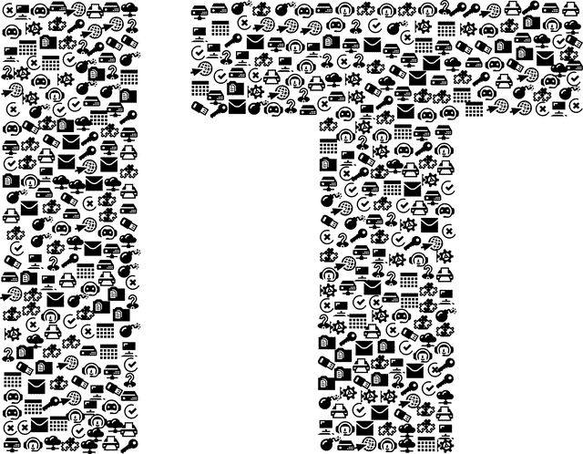 A green background with the letter t in black and white. A green background with the letter t in black and white.