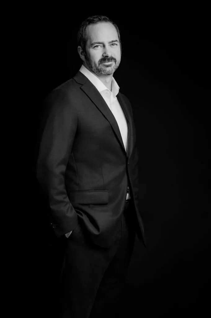 Male headshot black and white