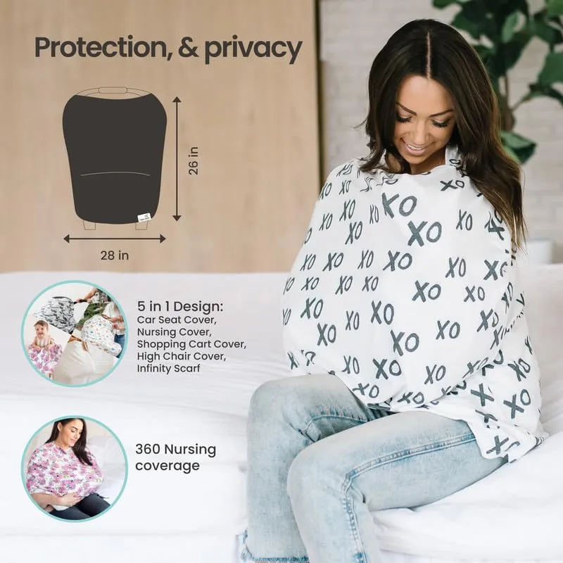 Copper Pearl Multi-Use Cover: Car Seat Covers, Nursing Cover, and Stroller Cover for Sun - Stretchy Fabric, All-Season Use, Stylish Designs, Easy Access for Moms