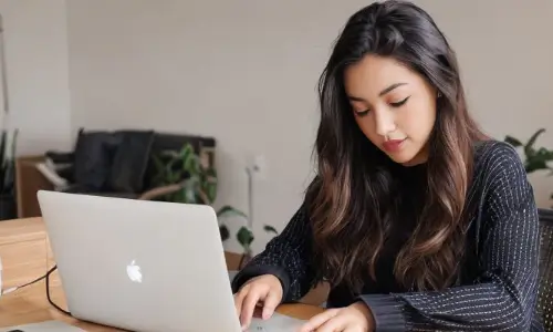 Woman Working On A Laptop