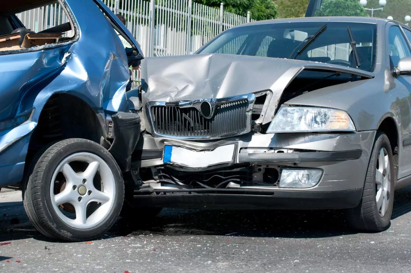 Two cars in an accident that will need accident injury and insurance coverage