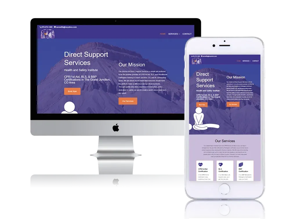 Direct Support Services Website Screenshot Direct Support Services Website Screenshot