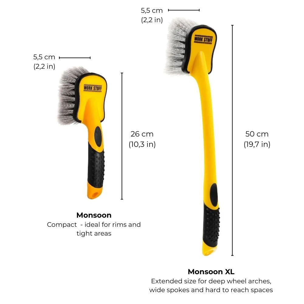 Work Stuff Monsoon and Monsoon XL — professional wheel brush 26cm and 47cm