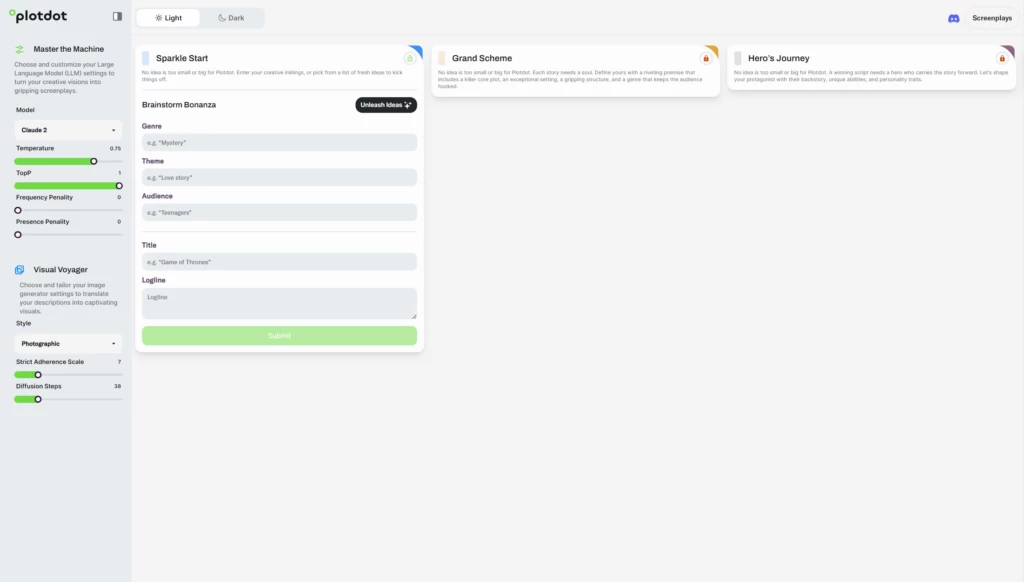 PLOTDOT AI tutorial - A very clean interface