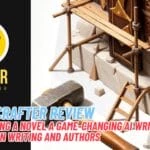 Análisis NovelCrafter: La Herramienta Definitiva para Escritores con IA A promotional graphic for "Writer Wannabe," featuring an Análisis NovelCrafter AI writing tool review, with imagery of tools and books.