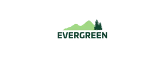 Logo with a green mountain silhouette and a tree above the word "EVERGREEN" in bold green letters. Below, smaller text reads "A Fiscally Sponsored Project of United Charitable" in black.