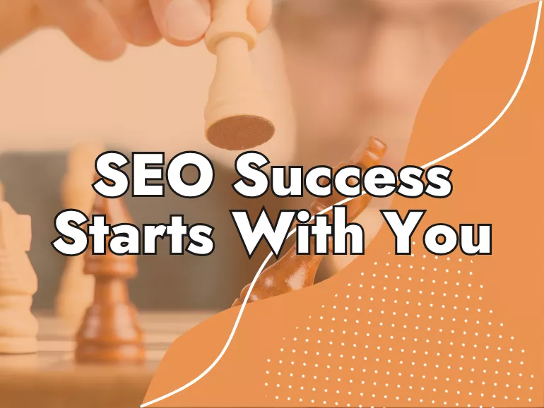 A person moves a white chess piece on a chessboard. Bold white text in the center reads,