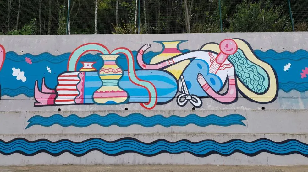 Culture Bains, Fresque Pablito Zago : Photo Les Accros du Peignoir
