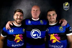 Le président et ses recrues. Photo Sarlat Rugby