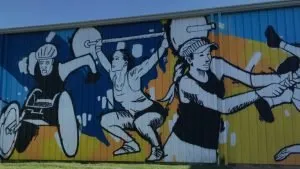 Fresque Keymi et Motte 'L"ASM en mouvement" / Photo ASM