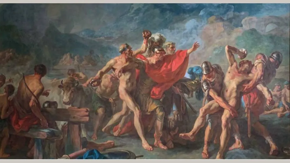 Le Combat d’Entelle et de Darès -Louis-Jacques Durameau