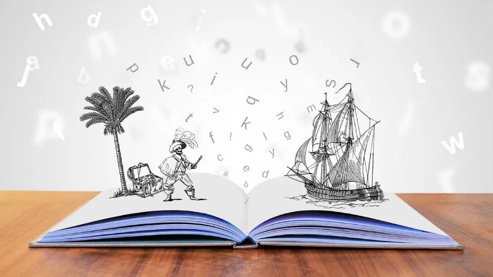 livre avec des dessins en relief