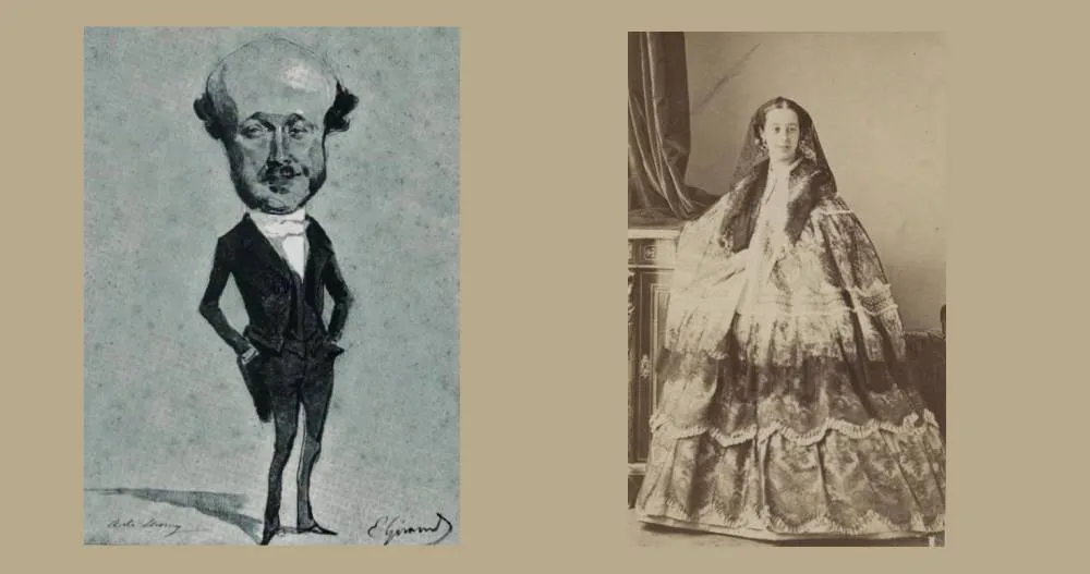 Le tourbillonnant duc de Morny. Aquarelle d’E. Giraud - © BnF / Les multiples attraits de Fanny Le Hon...Photographe inconnu - © Musée Fesch, Ajaccio