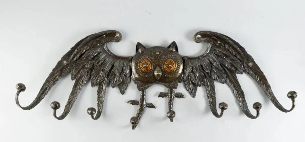 Porte-manteaux "hibou" Bernardin / Photo Ivoire