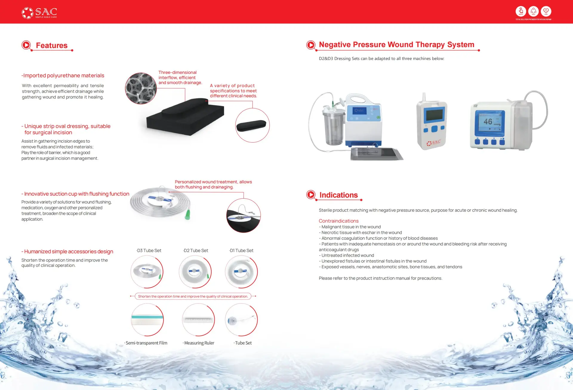 PU Negative Pressure Foam Dressing Kit 1 PU Negative Pressure Foam Dressing Kit is for the NPWT device. Negative Pressure Wound Therapy Device combines the design advantages of increased pressure, smart monitoring system and built-in battery, covering the indications of diabetic foot wounds, pressure ulcers and traumatic wounds
