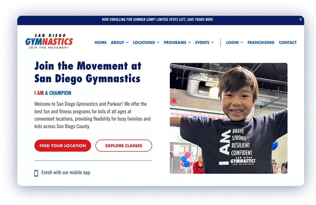 San Diego Gymnastics & Parkour Screenshot