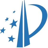 A blue stylized "P" with three stars on the left side, giving "patent 2" a touch of homey charm.