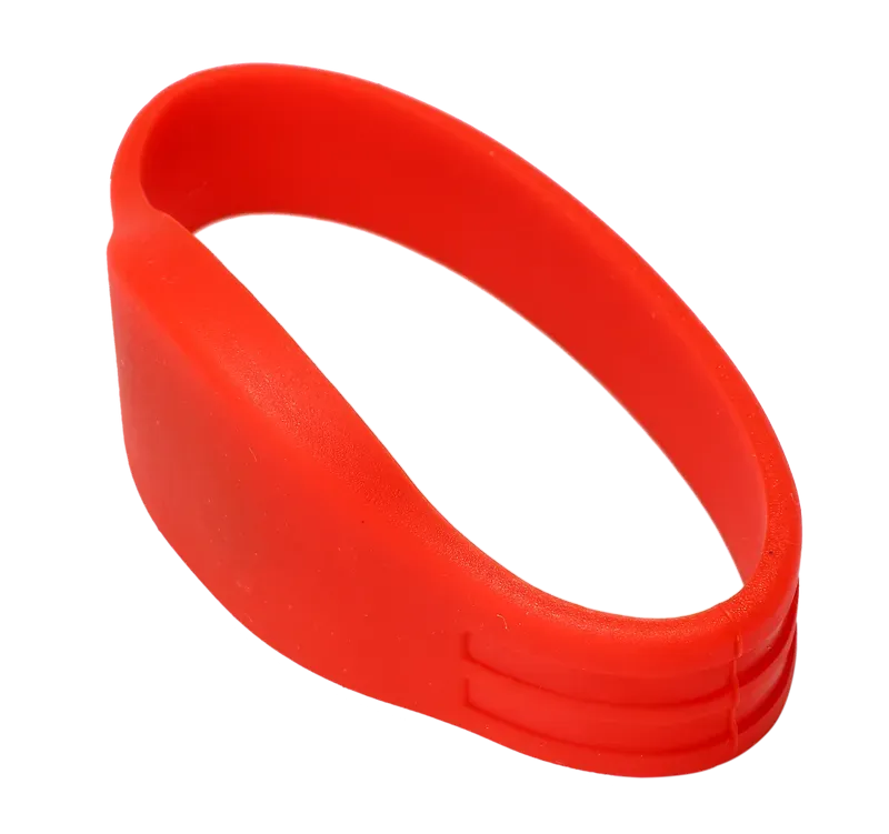 La Pulsera RFID Personalizada en silicona roja está diseñada con una suave, bucle continuo.