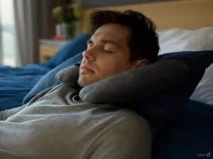 How to Sleep After a Hair Transplant man sleeping in an elevated position after a hair transplant