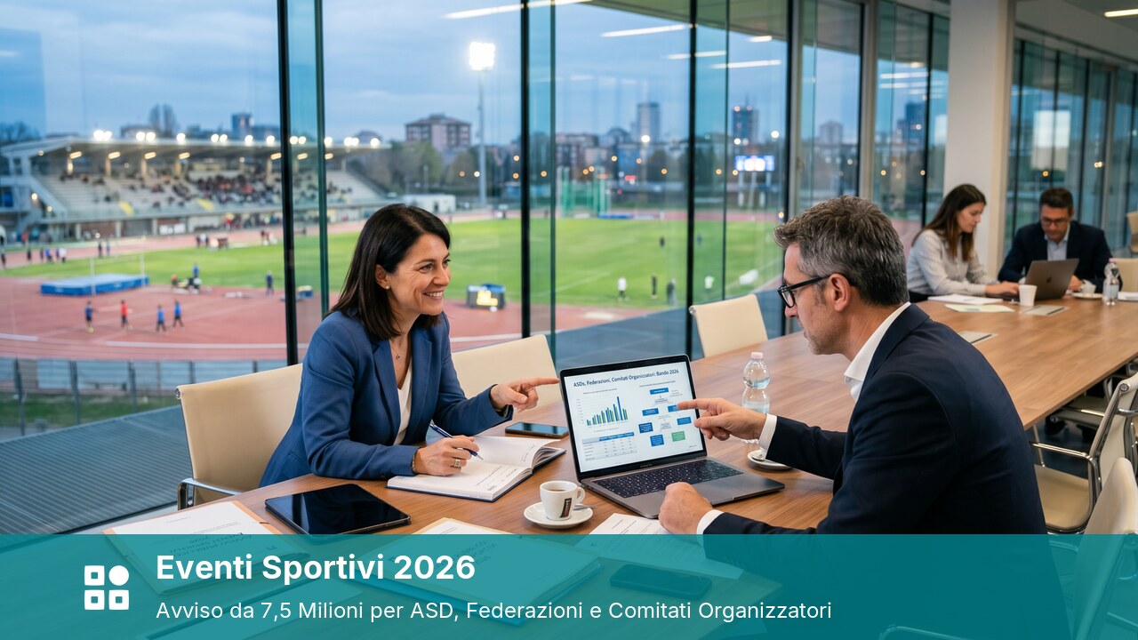 Avviso eventi sportivi 2026 - finanziamenti da 7,5 milioni per ASD, federazioni e comitati organizzatori di eventi nazionali e internazionali