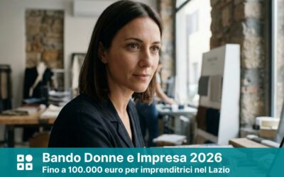 Bando Donne e Impresa 2026: fino a 100.000 euro per imprenditrici nel Lazio