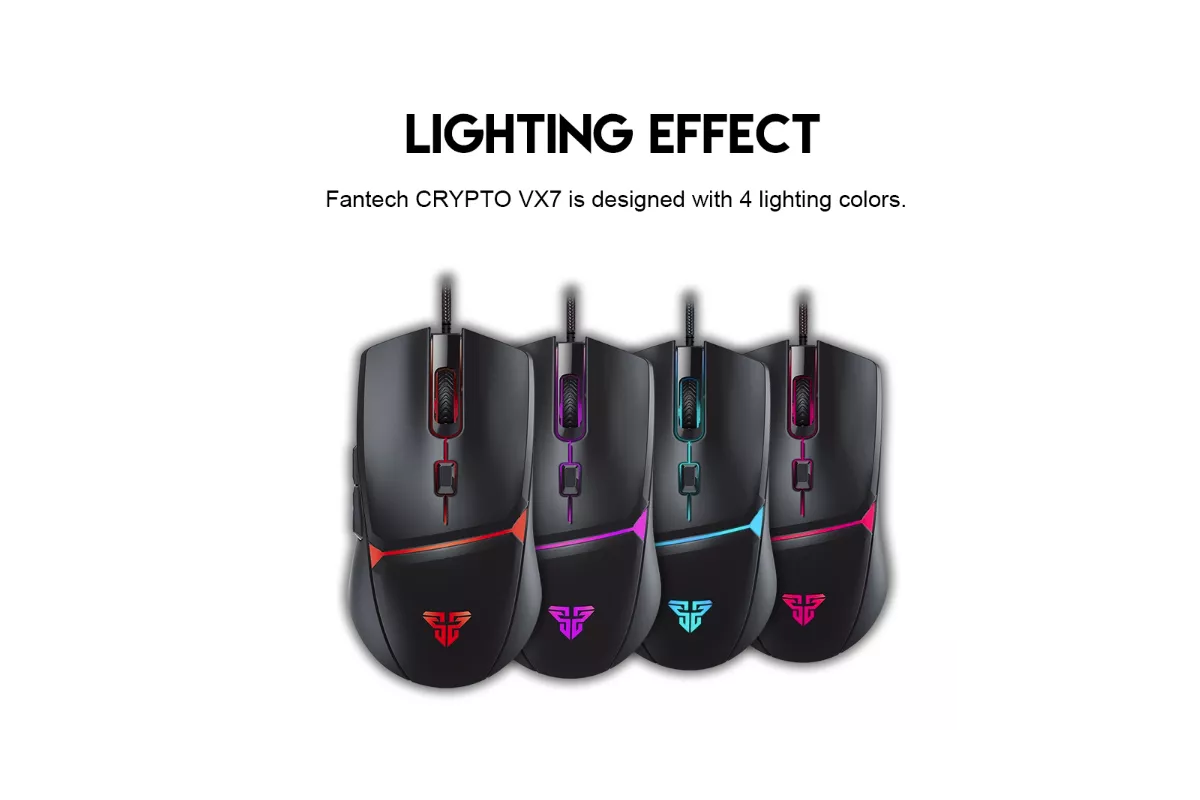 Fantech Crypto VX7 RGB Wired Macro Gaming Mouse Black, White & Pink – JM  Computer Repairs