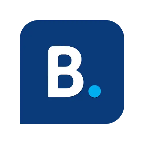 A dark blue square icon with rounded corners featuring a large white letter "B," a small blue dot in the bottom right corner, and subtle Lifty Life branding.