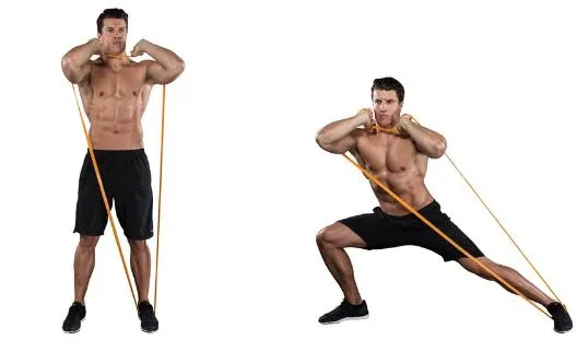 21 band lateral lunge